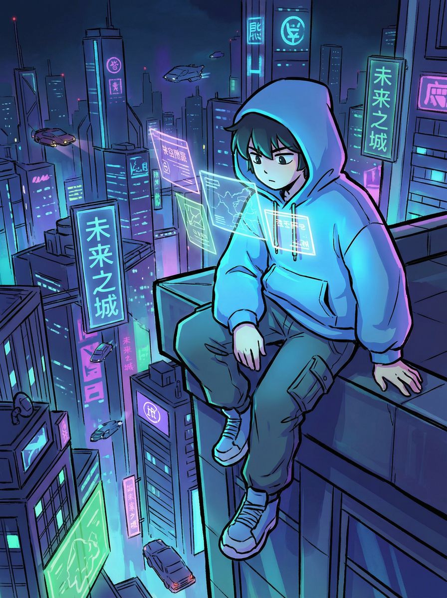 少女萝莉动漫-未来之城赛博科幻动漫